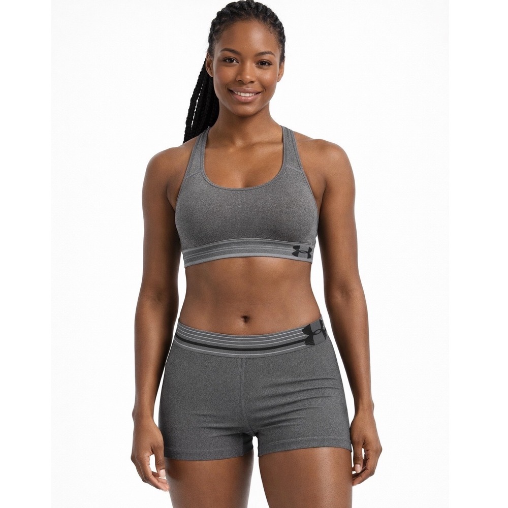 Under Armour Gray Compression Athletic Shorts‎ M Activewear Gym Pilates 102-46